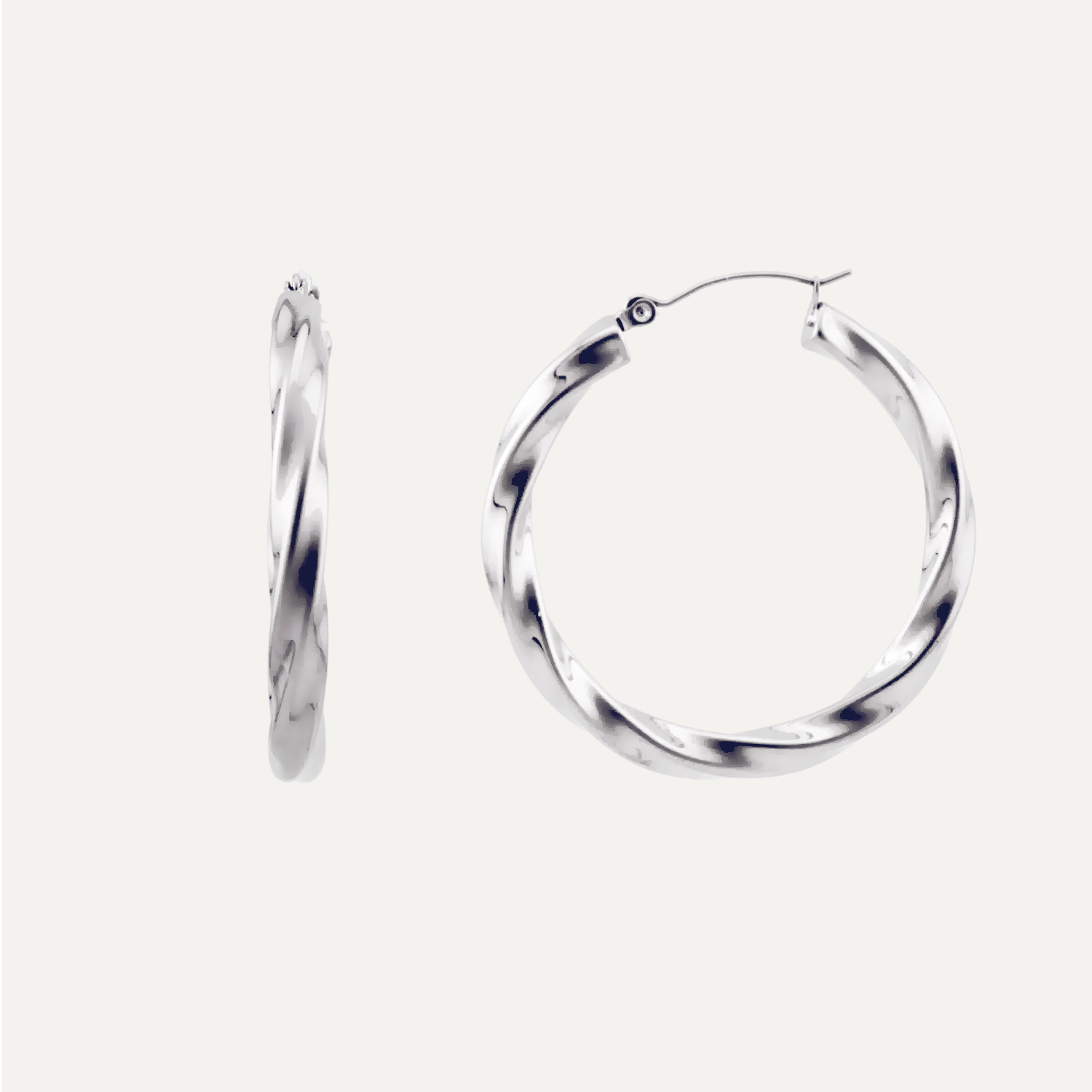 Braid Silver Waterproof Hoops