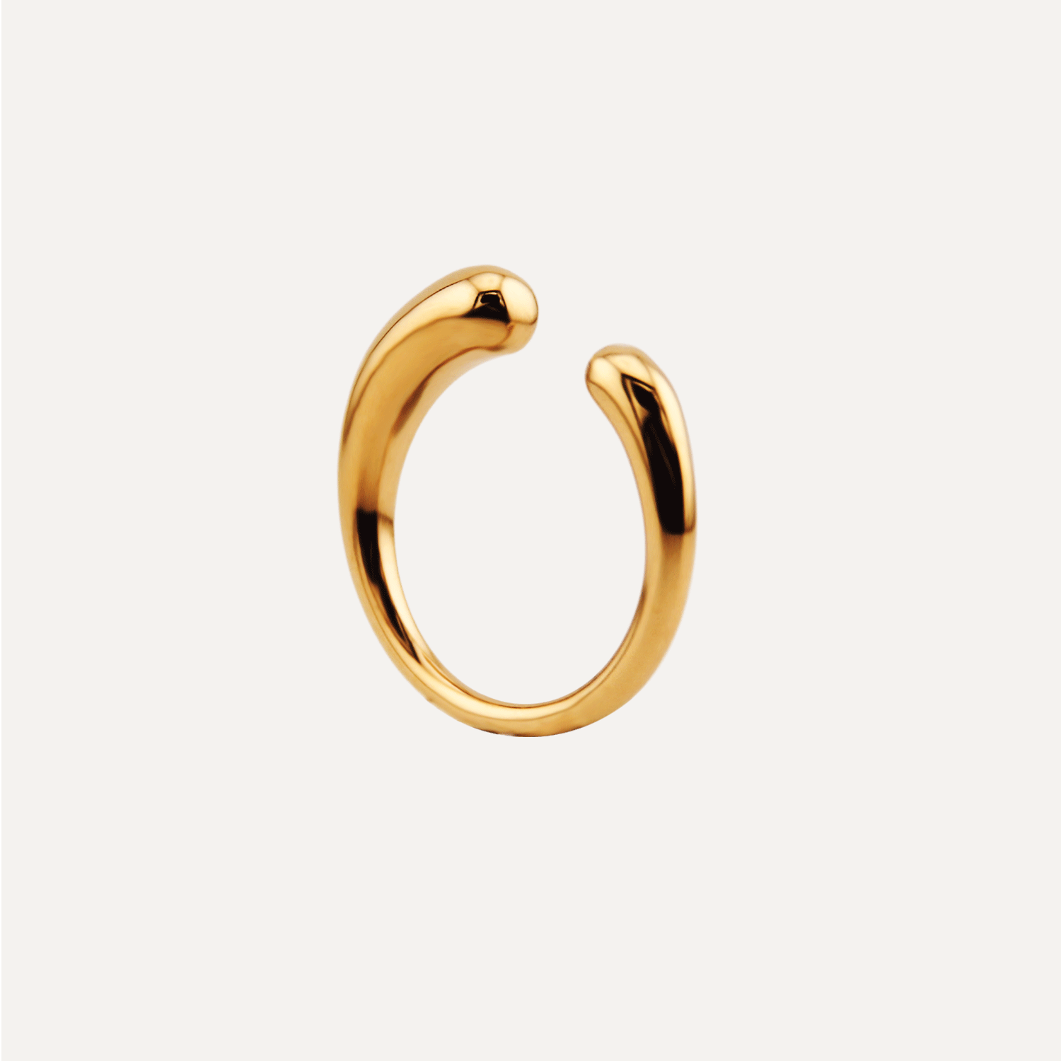Circle Line Waterproof Open Ring in Gold