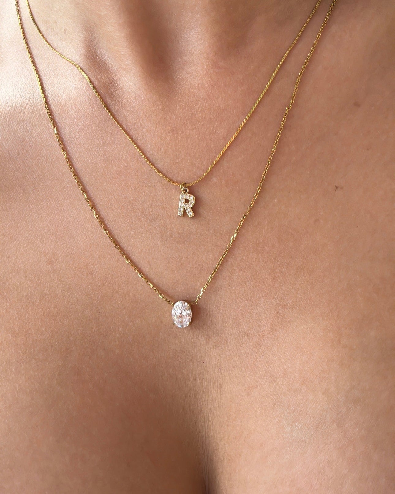 Sapphire Letter Waterproof Necklace