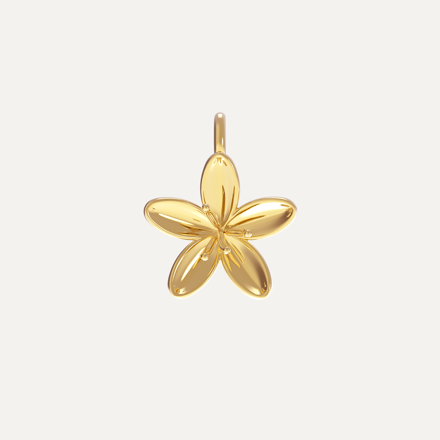 Gloden Love Flower Charm