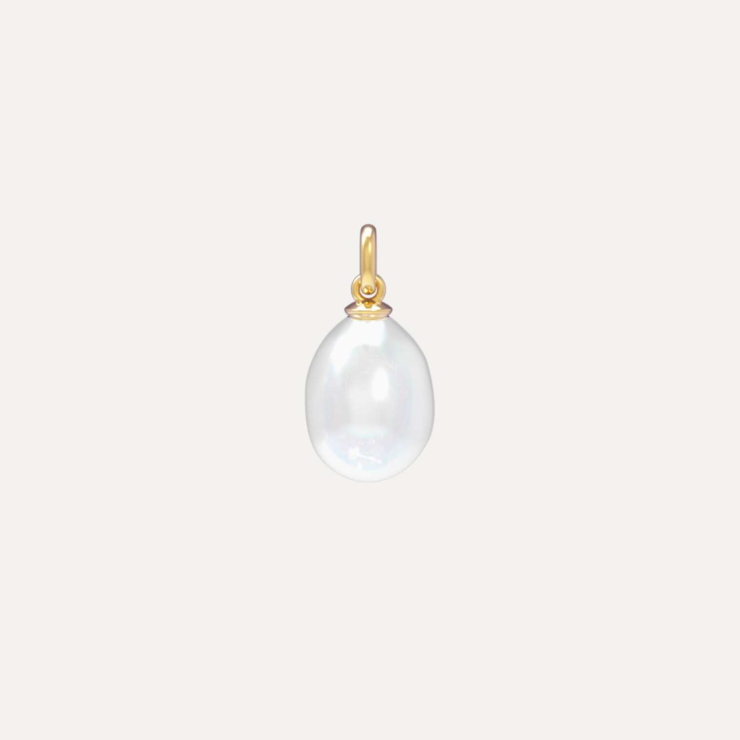 Manzana Oval Pearl Charm