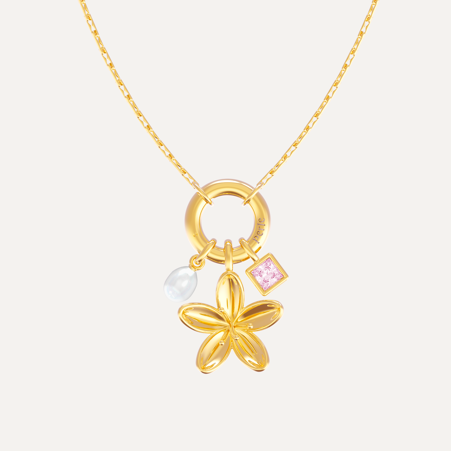 Gloden Love Flower Charm
