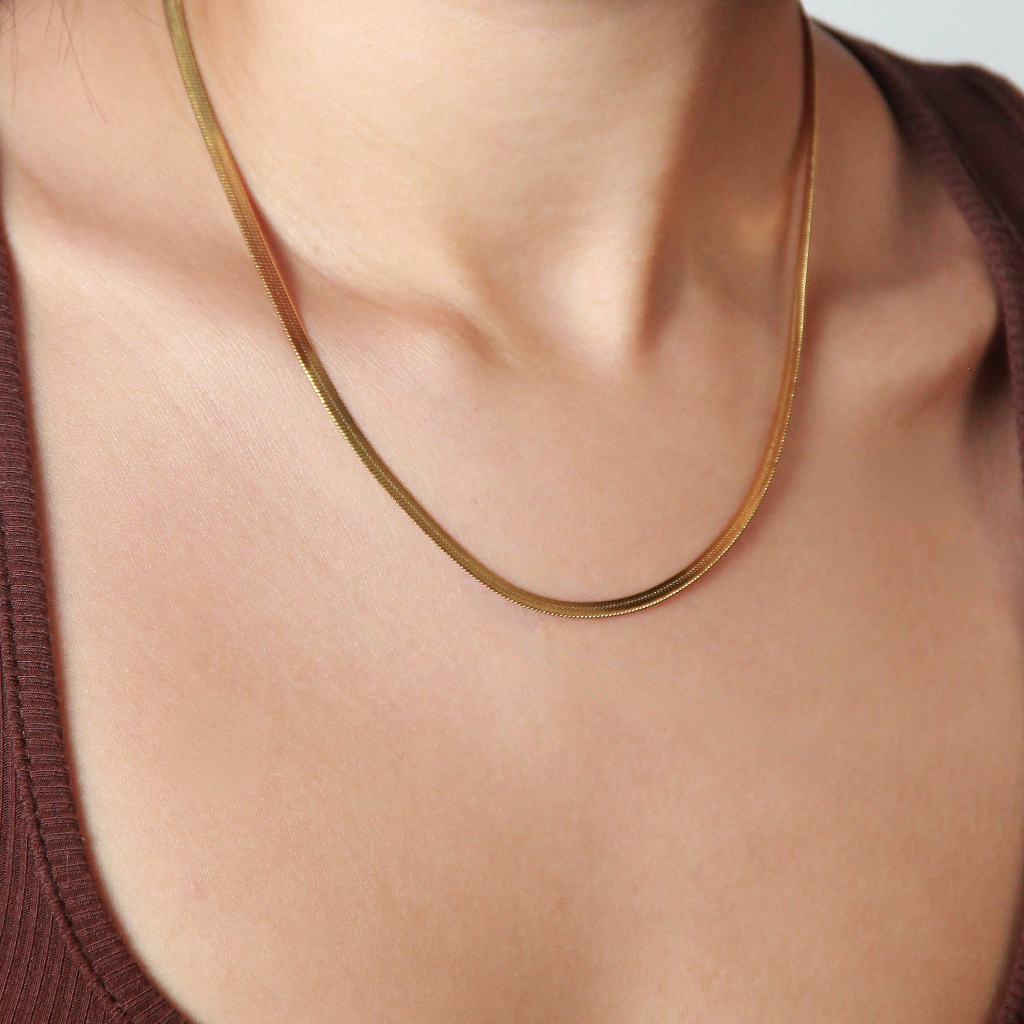 The Knife Party Gold 3mm Waterproof Necklace
