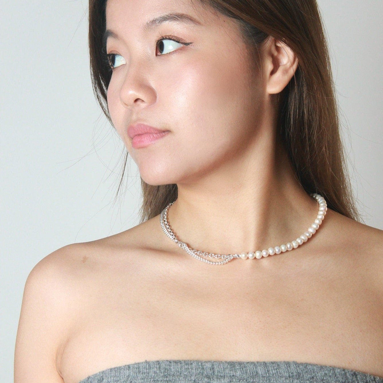 Twins Pink Pearl Necklace