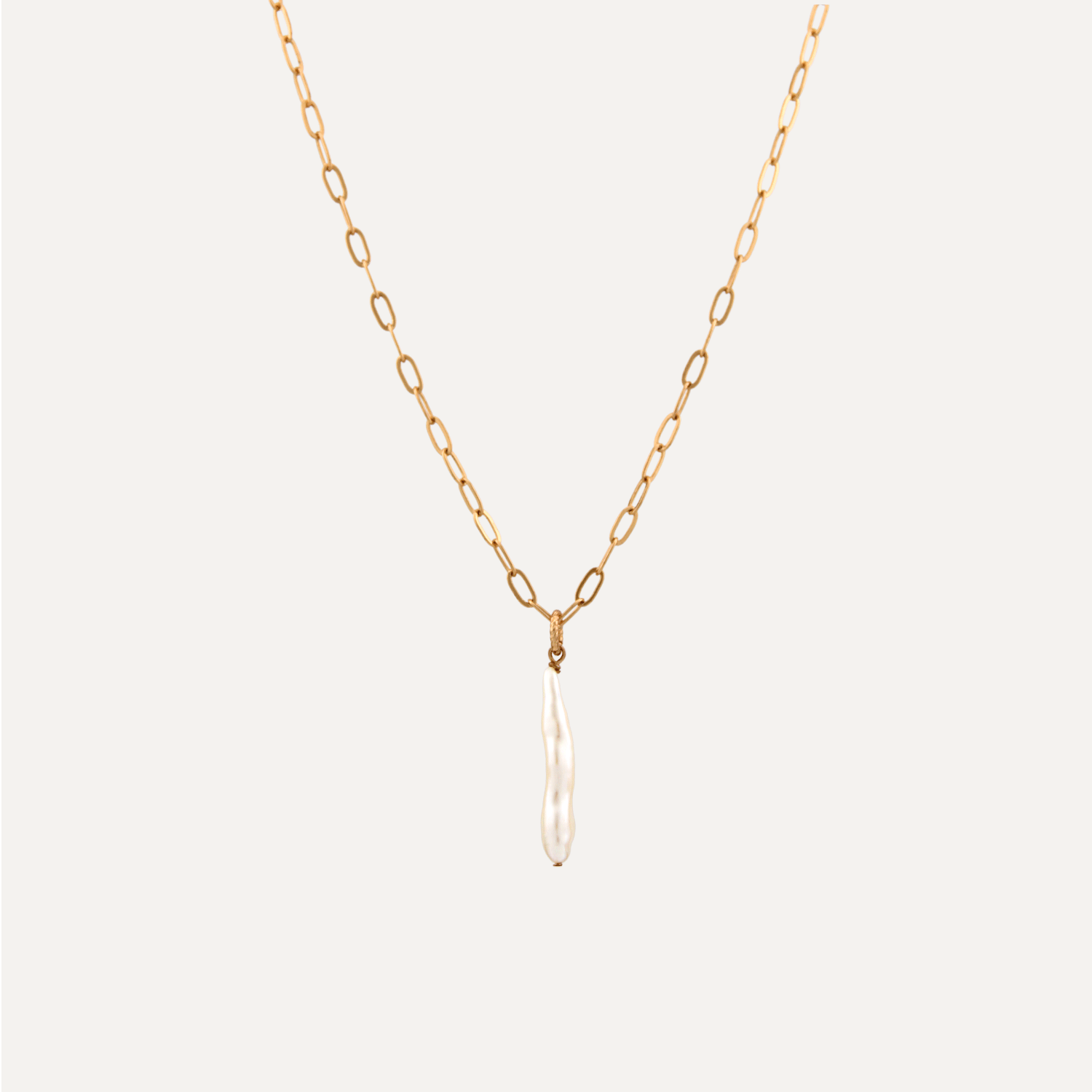 Baguette Stick Pearl Necklace