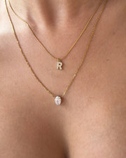 Sapphire Letter Waterproof Necklace