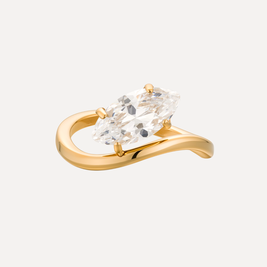 Marquise Sapphire Waterproof Ring