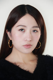 Braid Hoops 麻花圈圈金色防水耳環