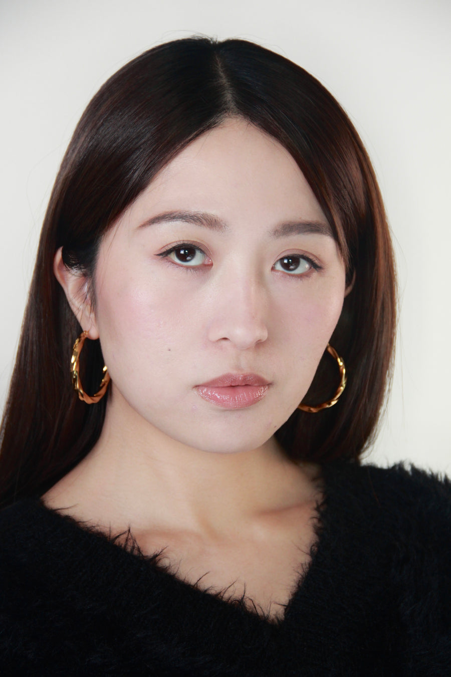 Braid Hoops 麻花圈圈金色防水耳環