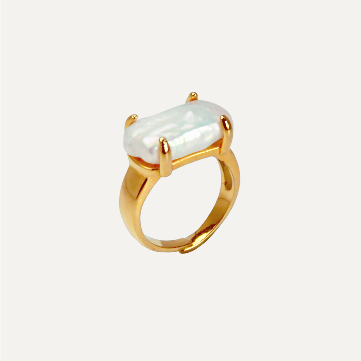 The Boujee Vintage Pearl Open Ring