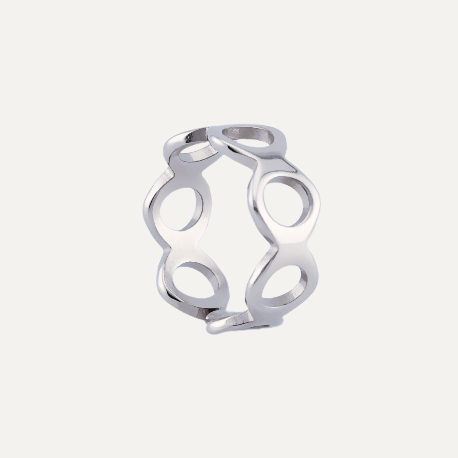 Honeycomb Waterproof Open Ring in Silver