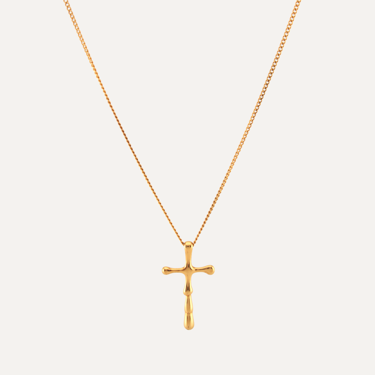 Pray Cross Waterproof Gold Necklace