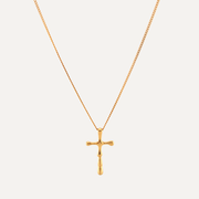 Pray Cross Waterproof Gold Necklace