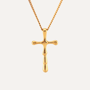 Pray Cross Waterproof Gold Necklace