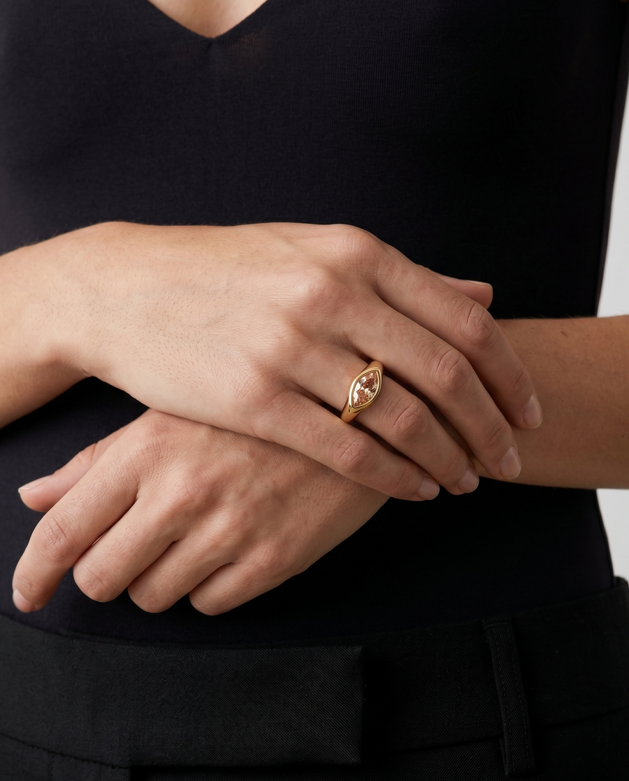 Odessa Whiskey Sapphire Waterproof Ring
