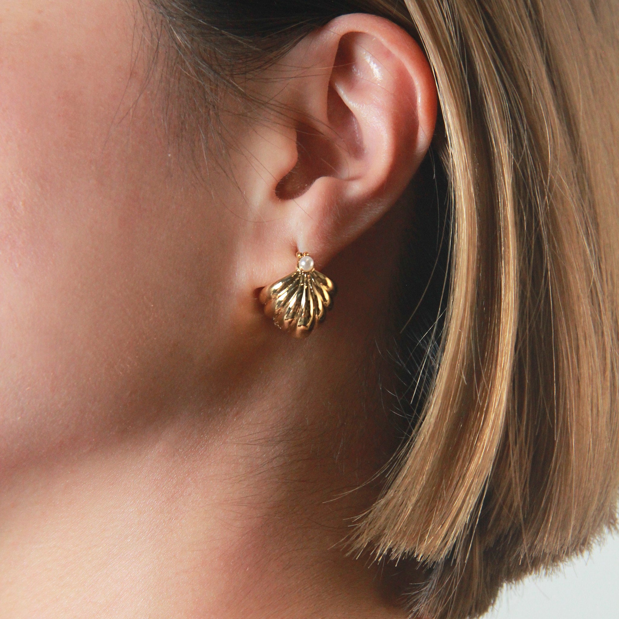 Croissant Pearl Earrings