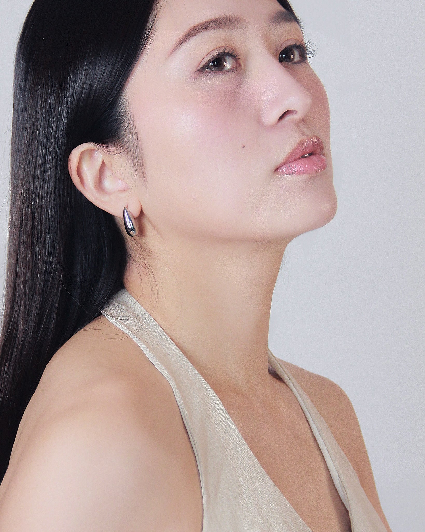 Tear Drop Silver Color 銀色防水耳環