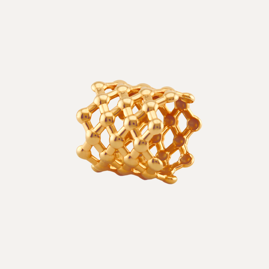 Social Net Gold Waterproof Ring
