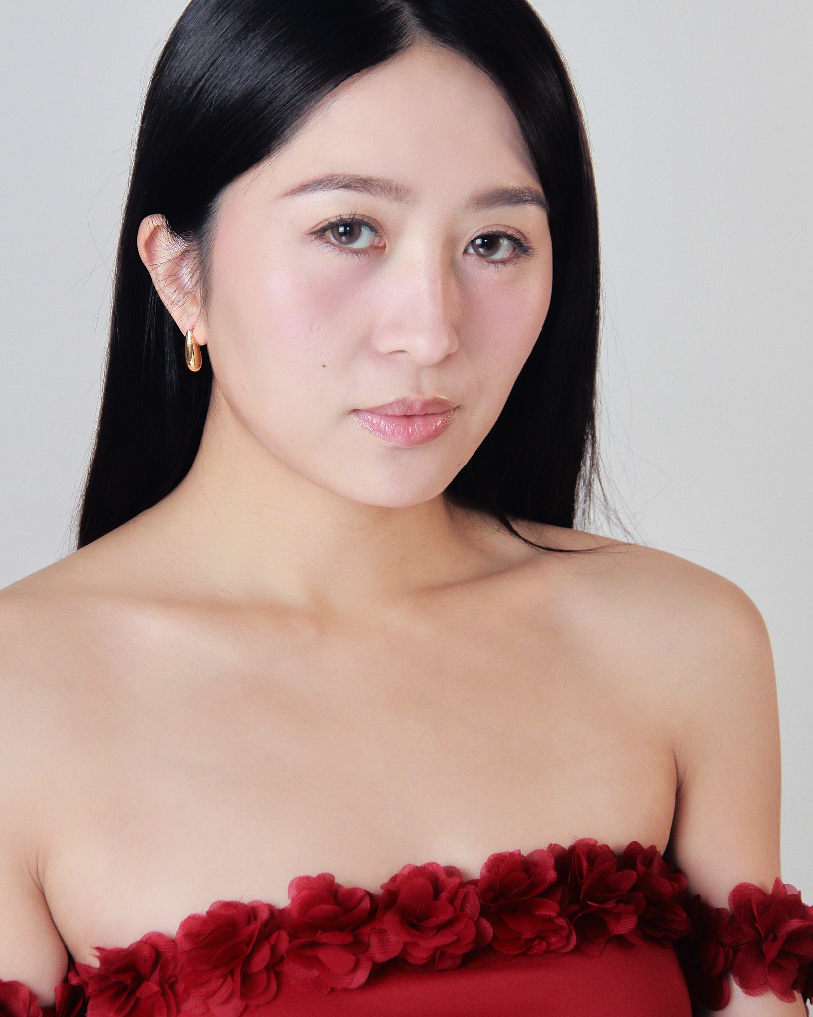 Tear Drop 金色防水耳環