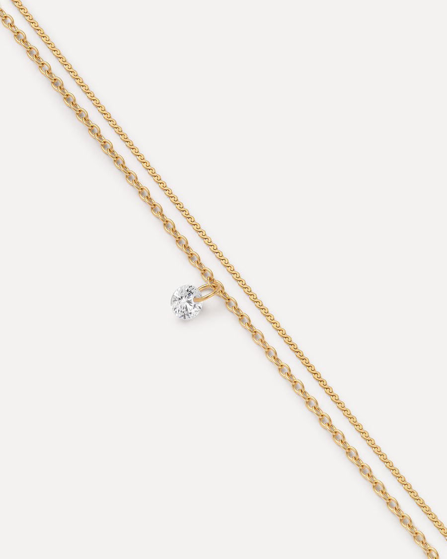 Floating Stone Sapphire Double Bracelet