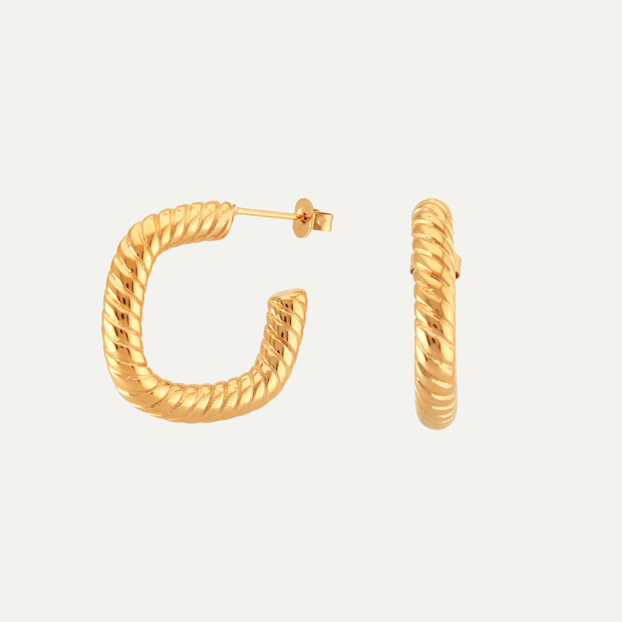 Uma Woven Gold Hoops